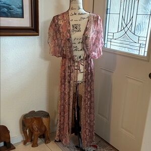 Betsey Johnson Pink Snake Print Maxi Dress